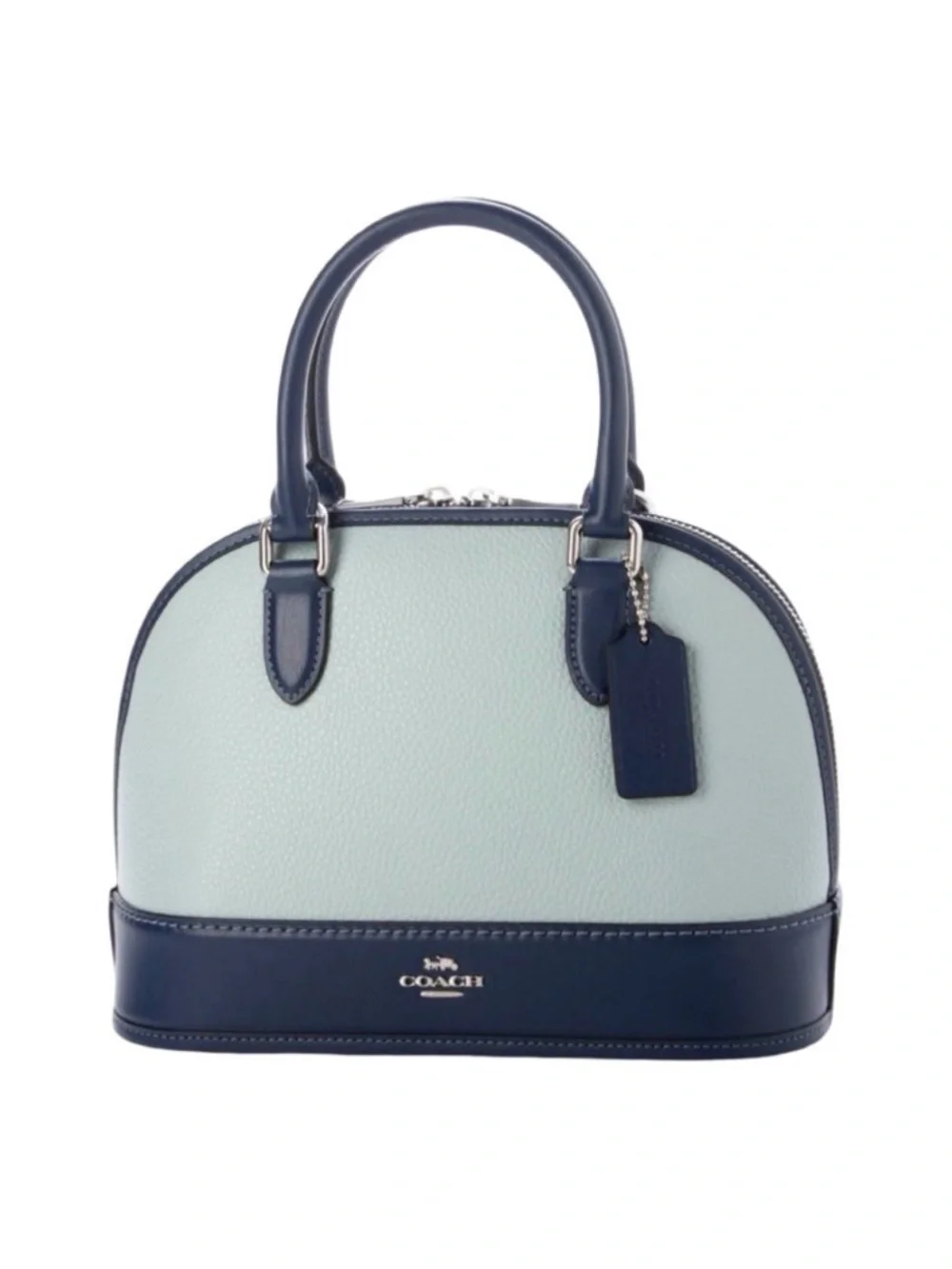 NWT COACH Sabrina Satchel Bag in Colorblock light blue / deep blue